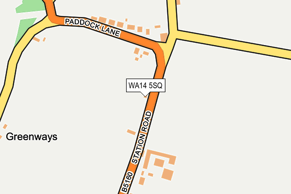 WA14 5SQ map - OS OpenMap – Local (Ordnance Survey) WA14 5SQ map - OS OpenMap – Local (Ordnance Survey)