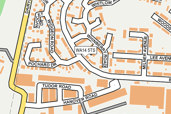 WA14 5TS map - OS OpenMap – Local (Ordnance Survey) WA14 5TS map - OS OpenMap – Local (Ordnance Survey)