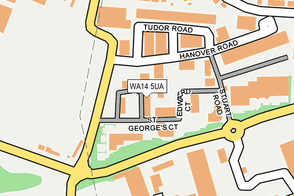 WA14 5UA map - OS OpenMap – Local (Ordnance Survey) WA14 5UA map - OS OpenMap – Local (Ordnance Survey)