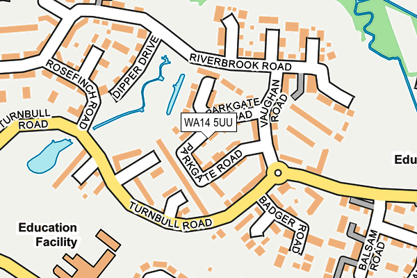 WA14 5UU map - OS OpenMap – Local (Ordnance Survey) WA14 5UU map - OS OpenMap – Local (Ordnance Survey)