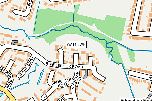 WA14 5WF map - OS OpenMap – Local (Ordnance Survey) WA14 5WF map - OS OpenMap – Local (Ordnance Survey)