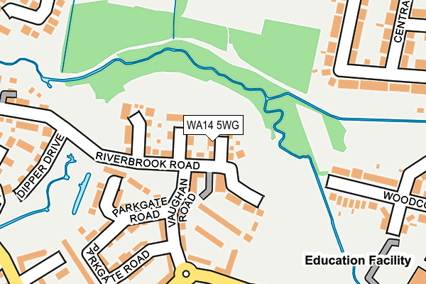 WA14 5WG map - OS OpenMap – Local (Ordnance Survey) WA14 5WG map - OS OpenMap – Local (Ordnance Survey)