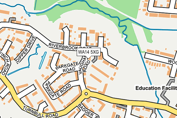WA14 5XG map - OS OpenMap – Local (Ordnance Survey) WA14 5XG map - OS OpenMap – Local (Ordnance Survey)