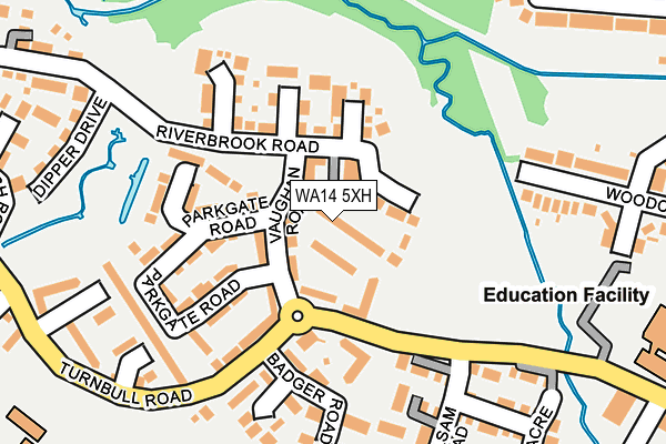 WA14 5XH map - OS OpenMap – Local (Ordnance Survey) WA14 5XH map - OS OpenMap – Local (Ordnance Survey)