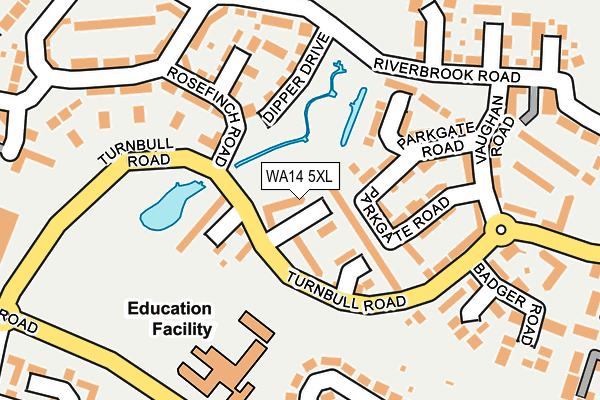 WA14 5XL map - OS OpenMap – Local (Ordnance Survey) WA14 5XL map - OS OpenMap – Local (Ordnance Survey)