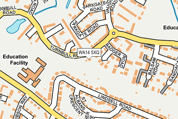 WA14 5XQ map - OS OpenMap – Local (Ordnance Survey) WA14 5XQ map - OS OpenMap – Local (Ordnance Survey)