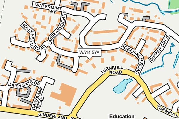 WA14 5YA map - OS OpenMap – Local (Ordnance Survey) WA14 5YA map - OS OpenMap – Local (Ordnance Survey)