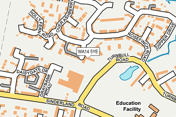 WA14 5YE map - OS OpenMap – Local (Ordnance Survey)