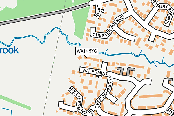 WA14 5YG map - OS OpenMap – Local (Ordnance Survey) WA14 5YG map - OS OpenMap – Local (Ordnance Survey)