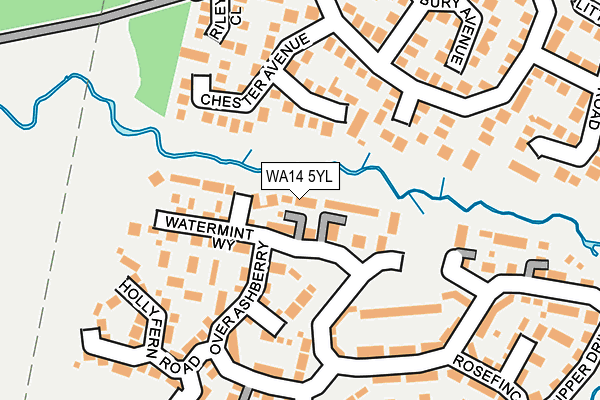 WA14 5YL map - OS OpenMap – Local (Ordnance Survey) WA14 5YL map - OS OpenMap – Local (Ordnance Survey)
