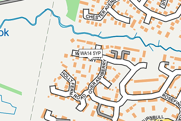 WA14 5YP map - OS OpenMap – Local (Ordnance Survey) WA14 5YP map - OS OpenMap – Local (Ordnance Survey)