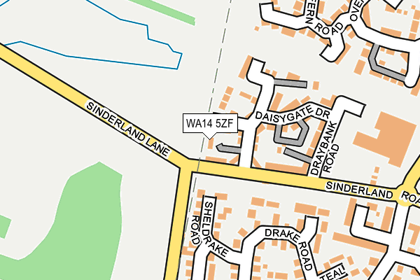 WA14 5ZF map - OS OpenMap – Local (Ordnance Survey) WA14 5ZF map - OS OpenMap – Local (Ordnance Survey)