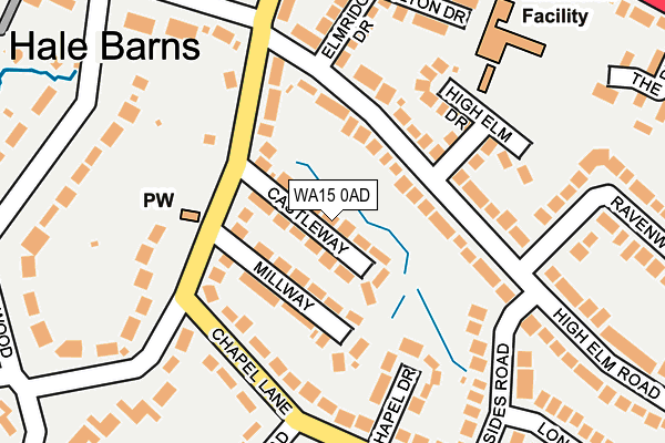 WA15 0AD map - OS OpenMap – Local (Ordnance Survey)
