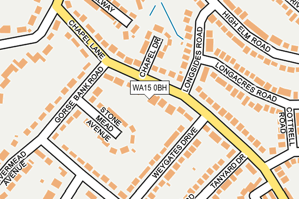 WA15 0BH map - OS OpenMap – Local (Ordnance Survey) WA15 0BH map - OS OpenMap – Local (Ordnance Survey)