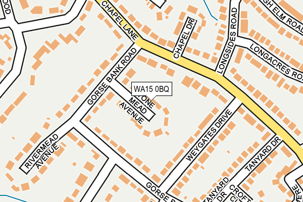 WA15 0BQ map - OS OpenMap – Local (Ordnance Survey) WA15 0BQ map - OS OpenMap – Local (Ordnance Survey)