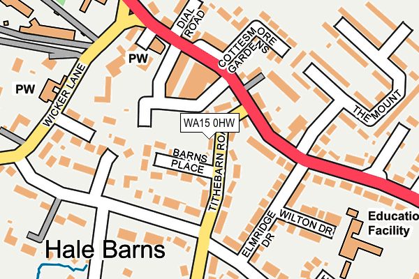 WA15 0HW map - OS OpenMap – Local (Ordnance Survey) WA15 0HW map - OS OpenMap – Local (Ordnance Survey)