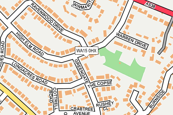 WA15 0HX map - OS OpenMap – Local (Ordnance Survey) WA15 0HX map - OS OpenMap – Local (Ordnance Survey)