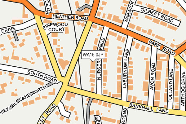 WA15 0JP map - OS OpenMap – Local (Ordnance Survey) WA15 0JP map - OS OpenMap – Local (Ordnance Survey)