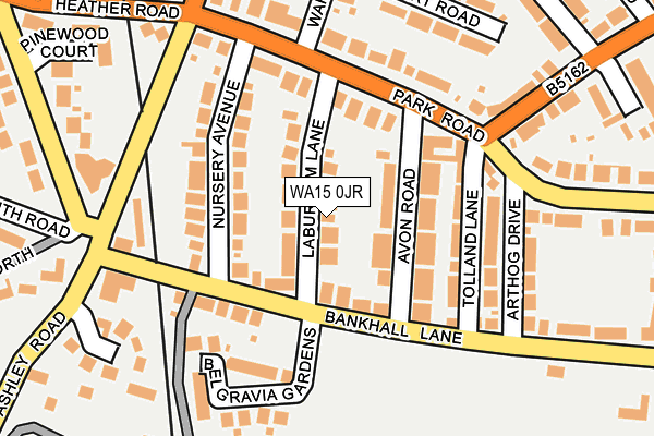 WA15 0JR map - OS OpenMap – Local (Ordnance Survey)