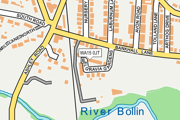 WA15 0JT map - OS OpenMap – Local (Ordnance Survey) WA15 0JT map - OS OpenMap – Local (Ordnance Survey)