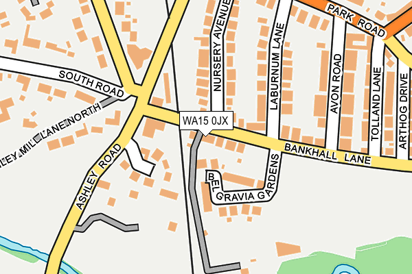 WA15 0JX map - OS OpenMap – Local (Ordnance Survey) WA15 0JX map - OS OpenMap – Local (Ordnance Survey)