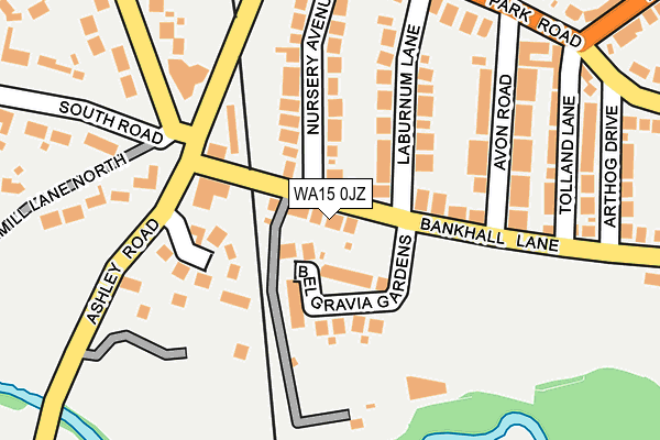 WA15 0JZ map - OS OpenMap – Local (Ordnance Survey) WA15 0JZ map - OS OpenMap – Local (Ordnance Survey)