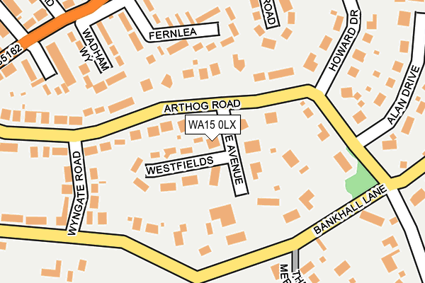 WA15 0LX map - OS OpenMap – Local (Ordnance Survey) WA15 0LX map - OS OpenMap – Local (Ordnance Survey)