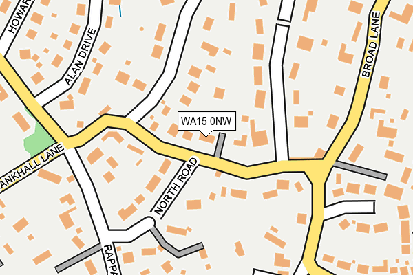 WA15 0NW map - OS OpenMap – Local (Ordnance Survey) WA15 0NW map - OS OpenMap – Local (Ordnance Survey)