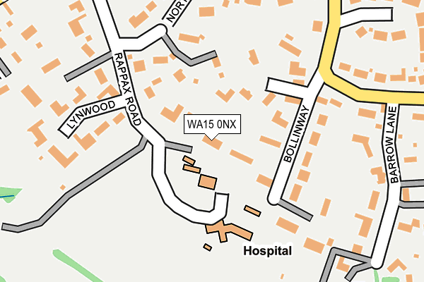WA15 0NX map - OS OpenMap – Local (Ordnance Survey) WA15 0NX map - OS OpenMap – Local (Ordnance Survey)