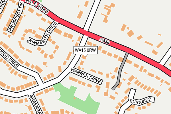 WA15 0RW map - OS OpenMap – Local (Ordnance Survey) WA15 0RW map - OS OpenMap – Local (Ordnance Survey)