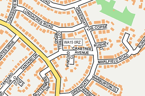 WA15 0RZ map - OS OpenMap – Local (Ordnance Survey) WA15 0RZ map - OS OpenMap – Local (Ordnance Survey)