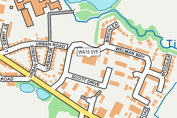 WA15 0YF map - OS OpenMap – Local (Ordnance Survey) WA15 0YF map - OS OpenMap – Local (Ordnance Survey)