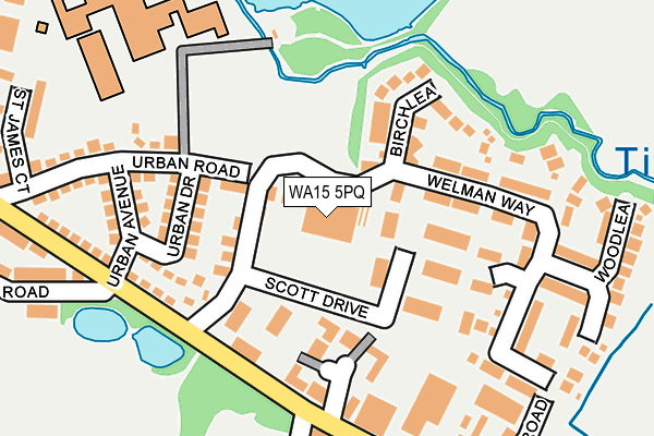 WA15 5PQ map - OS OpenMap – Local (Ordnance Survey) WA15 5PQ map - OS OpenMap – Local (Ordnance Survey)