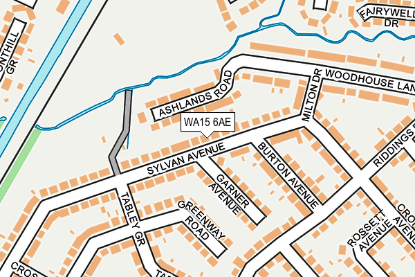 WA15 6AE map - OS OpenMap – Local (Ordnance Survey) WA15 6AE map - OS OpenMap – Local (Ordnance Survey)