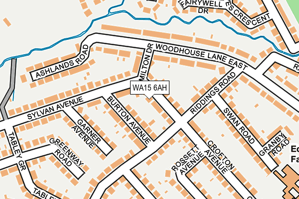 WA15 6AH map - OS OpenMap – Local (Ordnance Survey) WA15 6AH map - OS OpenMap – Local (Ordnance Survey)