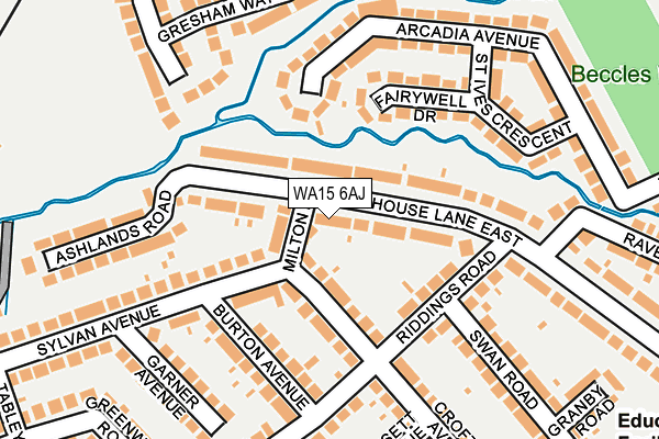WA15 6AJ map - OS OpenMap – Local (Ordnance Survey) WA15 6AJ map - OS OpenMap – Local (Ordnance Survey)