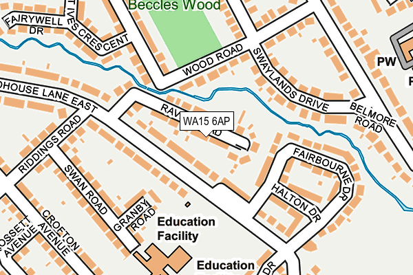 WA15 6AP map - OS OpenMap – Local (Ordnance Survey) WA15 6AP map - OS OpenMap – Local (Ordnance Survey)