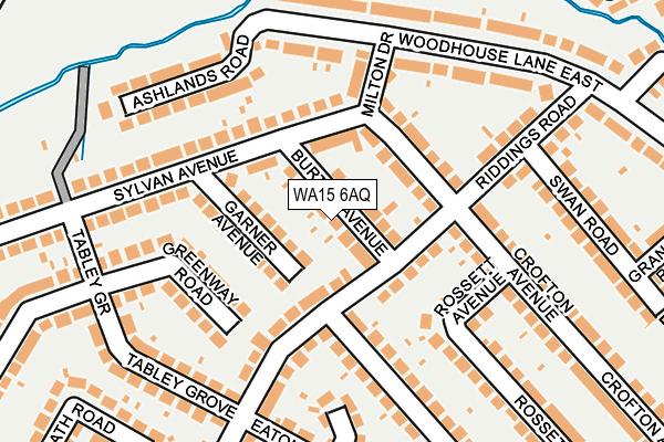 WA15 6AQ map - OS OpenMap – Local (Ordnance Survey)