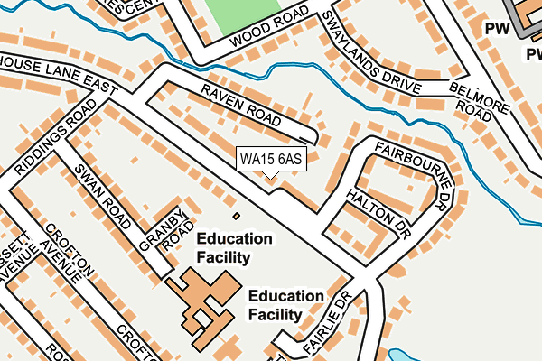 WA15 6AS map - OS OpenMap – Local (Ordnance Survey) WA15 6AS map - OS OpenMap – Local (Ordnance Survey)