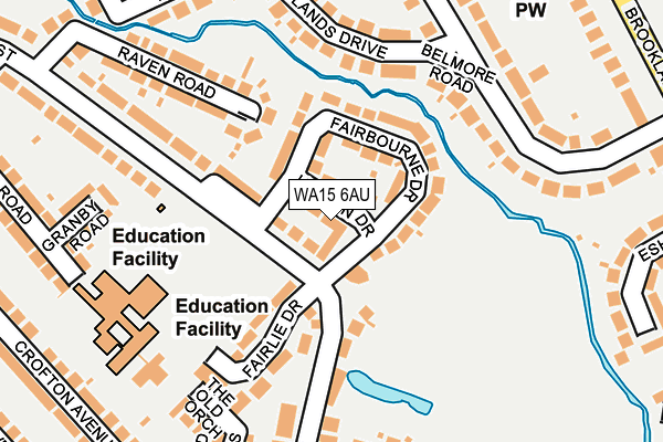 WA15 6AU map - OS OpenMap – Local (Ordnance Survey) WA15 6AU map - OS OpenMap – Local (Ordnance Survey)
