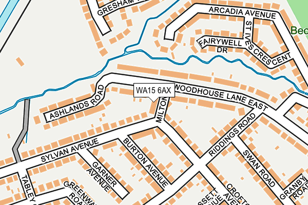 WA15 6AX map - OS OpenMap – Local (Ordnance Survey) WA15 6AX map - OS OpenMap – Local (Ordnance Survey)
