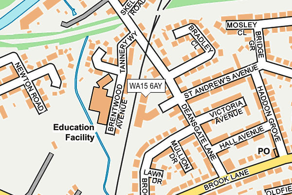WA15 6AY map - OS OpenMap – Local (Ordnance Survey) WA15 6AY map - OS OpenMap – Local (Ordnance Survey)