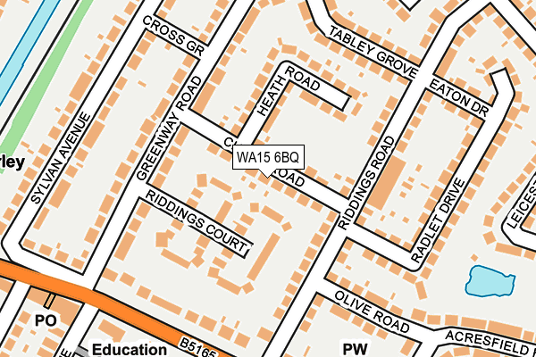 WA15 6BQ map - OS OpenMap – Local (Ordnance Survey) WA15 6BQ map - OS OpenMap – Local (Ordnance Survey)