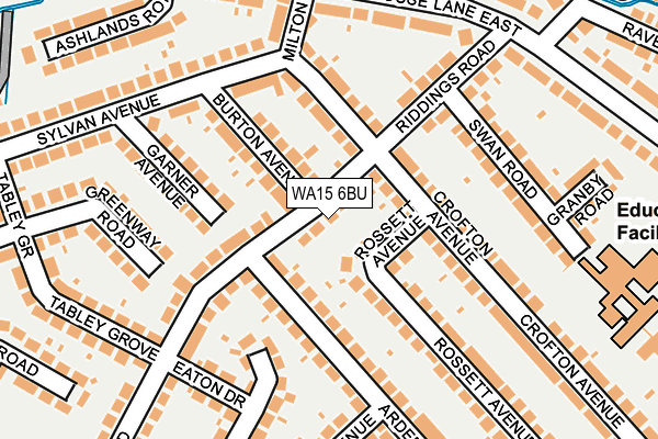 WA15 6BU map - OS OpenMap – Local (Ordnance Survey) WA15 6BU map - OS OpenMap – Local (Ordnance Survey)