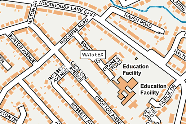 WA15 6BX map - OS OpenMap – Local (Ordnance Survey) WA15 6BX map - OS OpenMap – Local (Ordnance Survey)