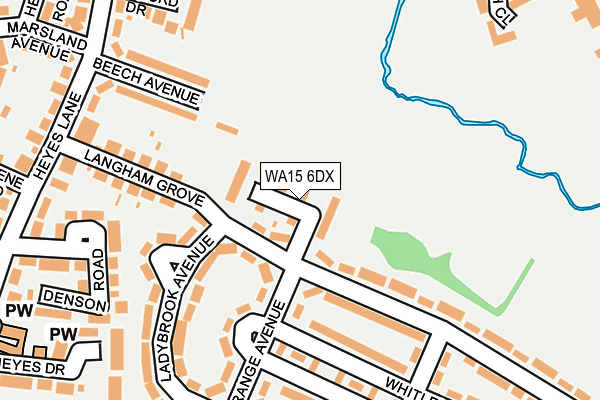 WA15 6DX map - OS OpenMap – Local (Ordnance Survey) WA15 6DX map - OS OpenMap – Local (Ordnance Survey)