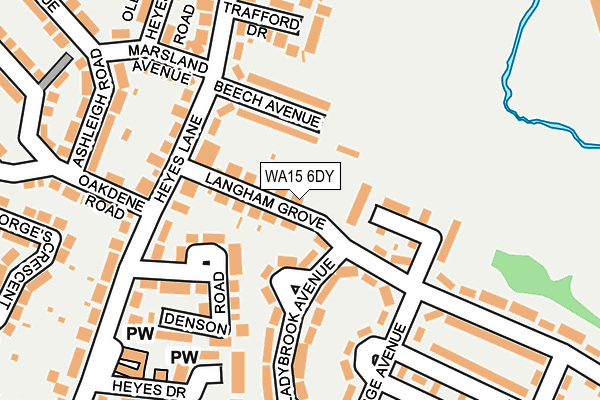 WA15 6DY map - OS OpenMap – Local (Ordnance Survey) WA15 6DY map - OS OpenMap – Local (Ordnance Survey)
