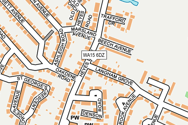 WA15 6DZ map - OS OpenMap – Local (Ordnance Survey) WA15 6DZ map - OS OpenMap – Local (Ordnance Survey)
