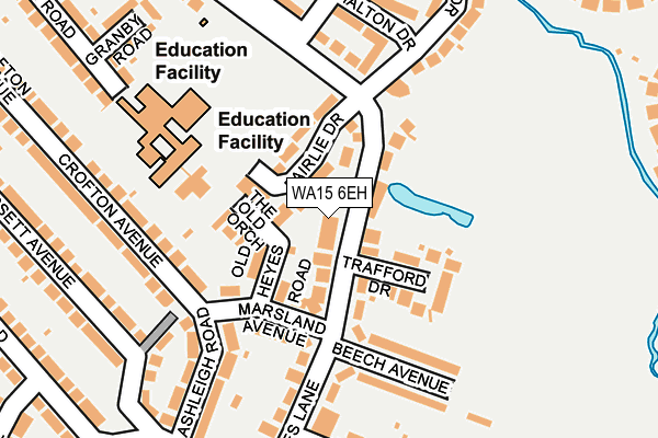 WA15 6EH map - OS OpenMap – Local (Ordnance Survey) WA15 6EH map - OS OpenMap – Local (Ordnance Survey)