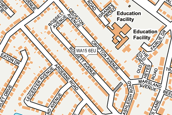 WA15 6EU map - OS OpenMap – Local (Ordnance Survey) WA15 6EU map - OS OpenMap – Local (Ordnance Survey)